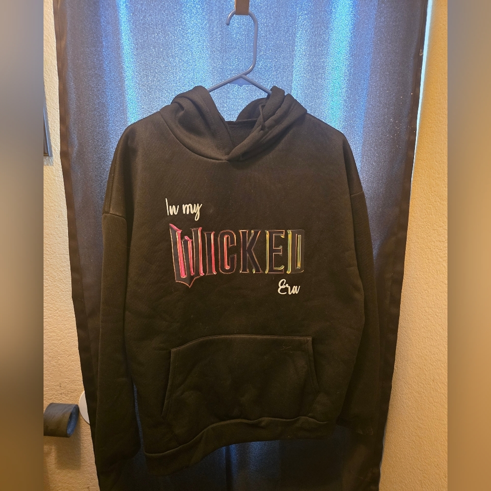 Dark Black Wicked Polyester Hoodie